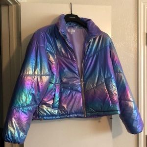Boutique Oil Slick Style Puffer Jacket